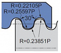 Круглая резьба R 30°